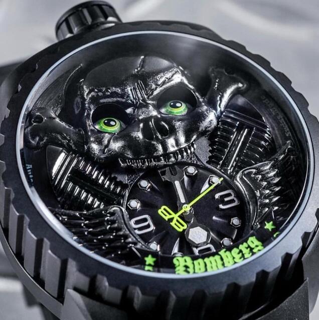 Bomberg Replica Watch BOLT-68 SKULL RIDER GREEN & BLACK BS47APBA.056-1.3